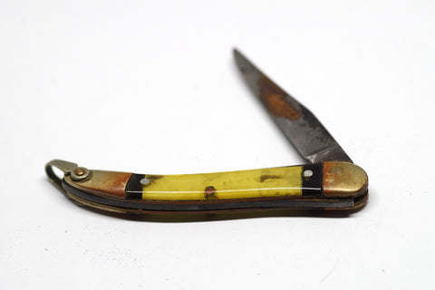 Curvy Vintage Yellow Pocket Knife