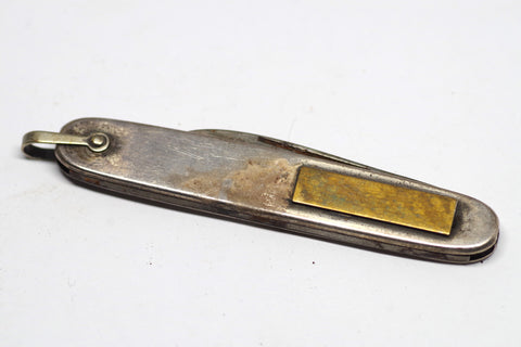 Practical Silver and Brass Pocket Knife