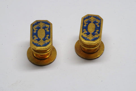 Vintage Two Sided Teal and Blue Snap Cufflinks