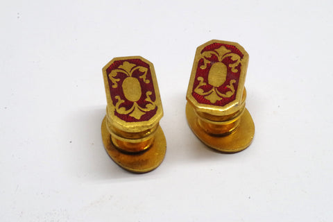 Vintage Two Sided Red and Green Snap Cufflinks