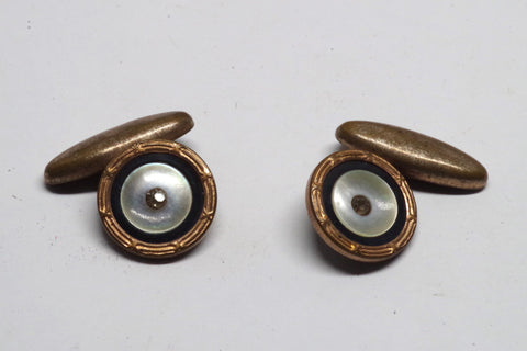 Sparkling Round Mother of Pearl Cufflinks