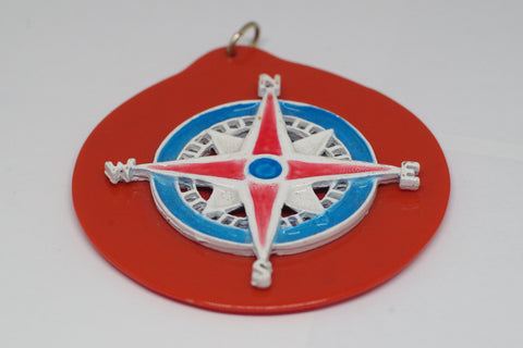 Snazzy 1960s Rotating Compass Key Tag