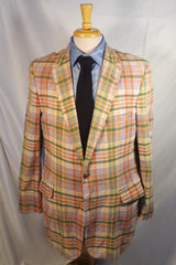 Vintage Garrison Park Light Plaid Madras Sport Coat - Sz 41