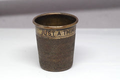 Vintage "Just a Thimbleful" Pewter 2oz Shot Glass