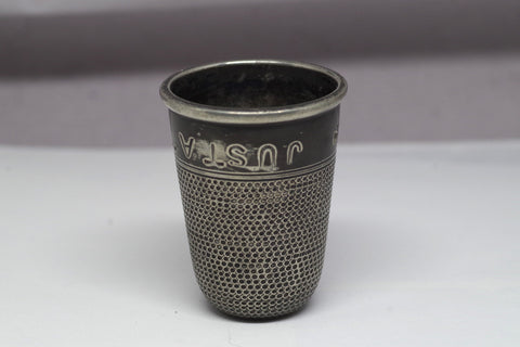Rounded Pewter "Just a Thimbleful" 2oz Shot Glass