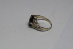 Fantastic Hexagonal 14kt Gold and Onyx Ring