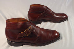 Vintage Monk Strap Plain Toe Leather Chukka Boots - Size 12D