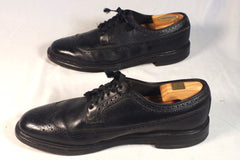 USA-Made Bostonian Black Leather Gunboats - Size 12 D/B