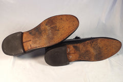 USA-Made Bostonian Black Leather Gunboats - Size 12 D/B