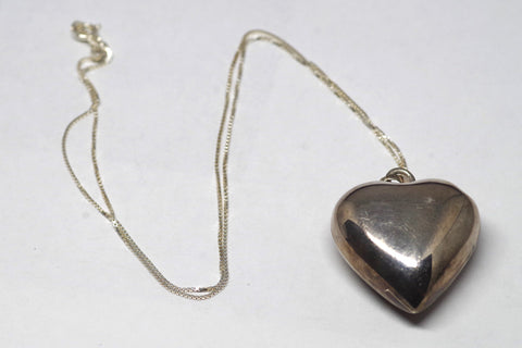 Lovely Taxco Sterling Silver Heart Pendant