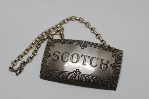 Williamsburg Scotch Sterling Silver Bottle Tag