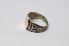 12kt Gold on Sterling Silver Round Signet Ring