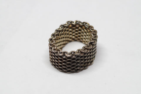 Stunning Tiffany & Co Chainmail Sterling Silver Ring