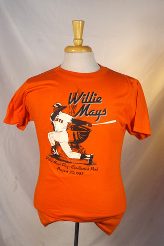 1983 Willie Mays Day "Say Hey" Baseball T Shirt - Sz M (38-40)