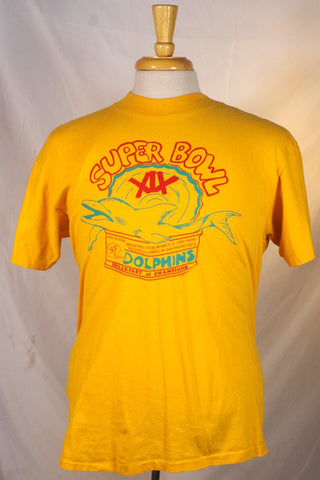 Funny 1985 Super Bowl XIX 49ers Dolphins "Breakfast of Champions" T Shirt - Sz XL (46-48)