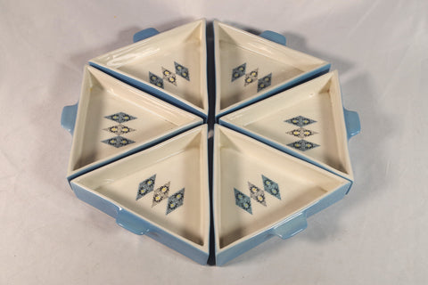 Vintage Set of Six Triangular Serving Plates