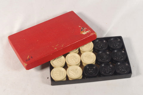 Vintage Crown Checker Piece Set