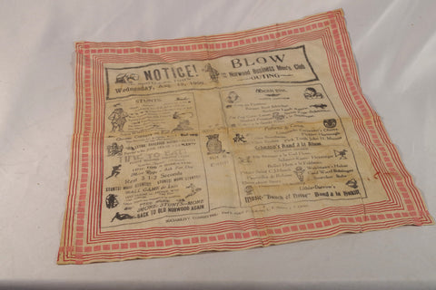 Incredible 1909 Norwood Business Men's Club Handkerchief