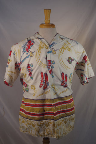 Fantastic Pilgrim "The Barbecuer" Hawaiian Shirt - Sz 16-16 1/2 (L)