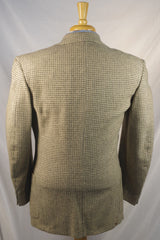 1940s Gray and Cream Houndstooth Wool Sport Coat - Sz 37