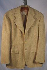 Vintage 1940s Brooks Sportswear CA Tan Tweed Sport Coat - Sz 35