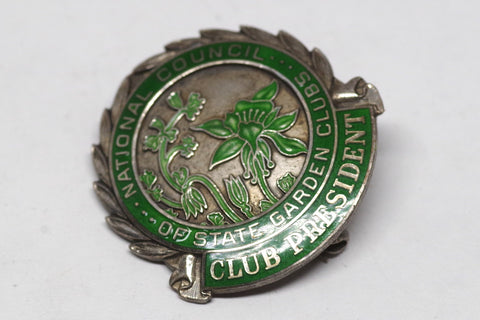 Sterling Silver Enamel National Council of State Garden Clubs President Pin