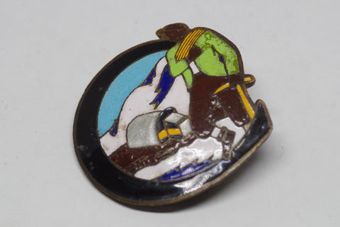 Vintage Mexican Enamel Miner Pin