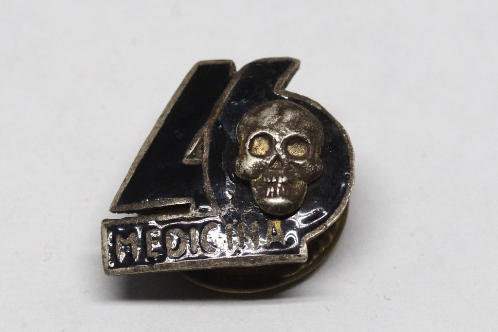 Mexican Medicina Enamel Skull and Number 46 Tie Pin