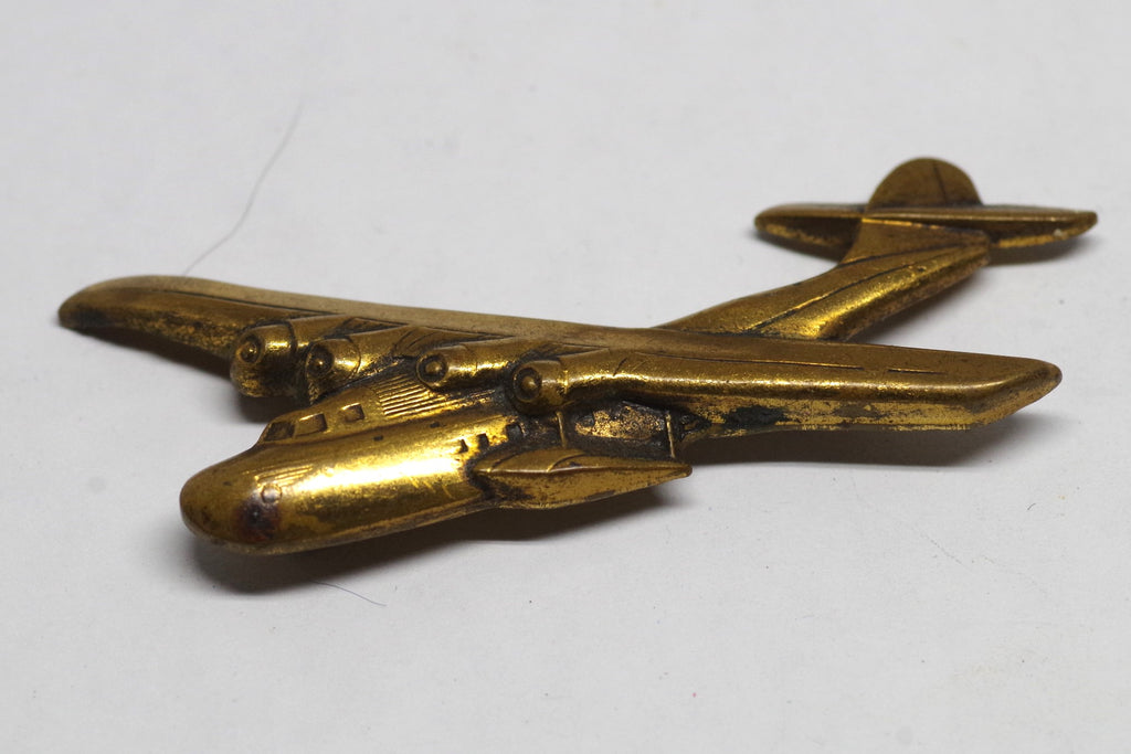 Large Brass Bomber Plane Pin