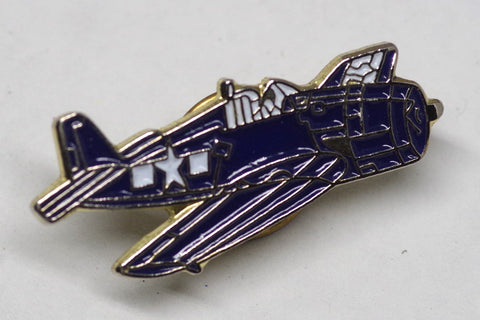 Gorgeous Blue Enamel Fighter Plane Pin