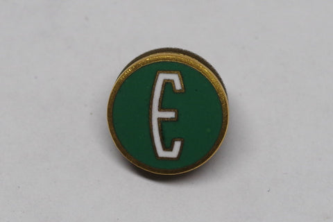 Gorgeous "E" Enamel Screwback Tie Pin