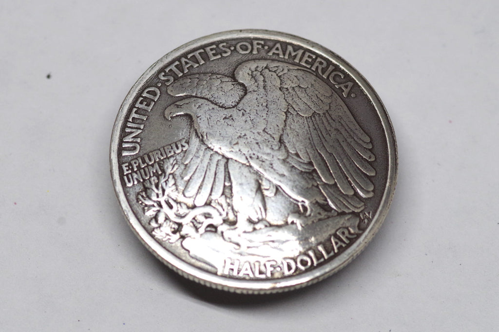 1943 Silver Half Dollar Screwback Tie Pin