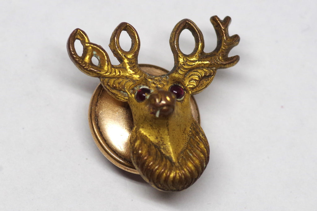 Antique Gus Fox Co. Gilted Stag Tie Pin