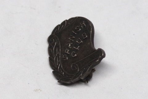 Vintage Sterling Silver Spanish Club Pin