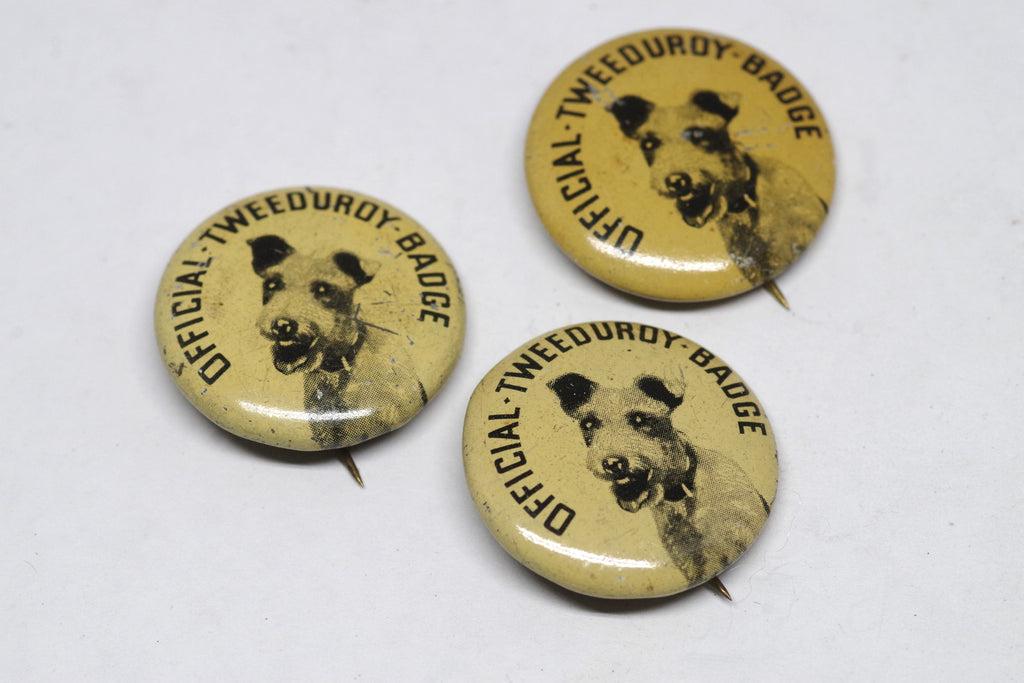 1930s Official Tweeduroy Badge Dog Pin