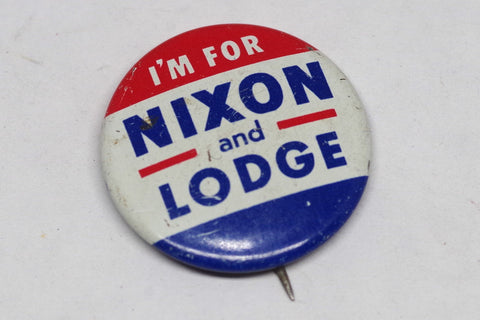 1960 "I'm For Nixon and Lodge" Campaign Pin