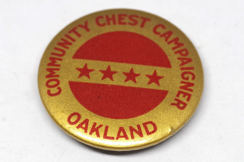 Oakland Community Chest Campaigner Pin