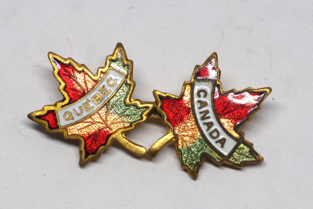 Gorgeous Multicolored Quebec Canada Maple Leaf Pin