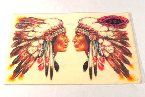 Large Vintage Meyercord Native American Decals