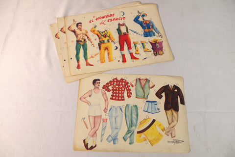 Vintage Mexican Paper Hombre Dolls