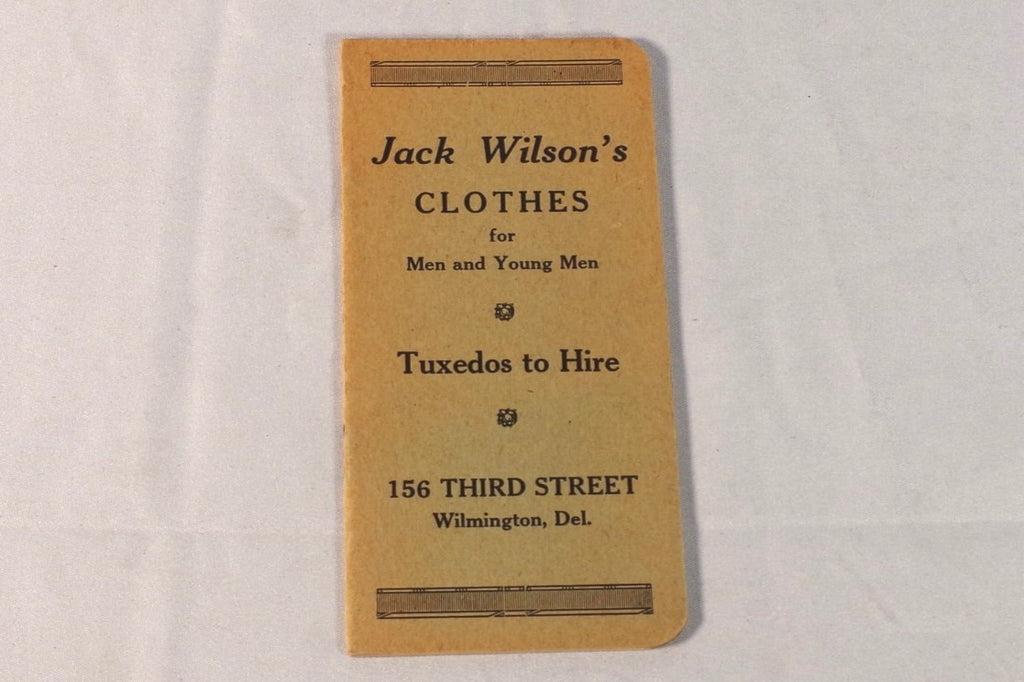 1932 Jack Wilson's Clothes for Men and Young Men Graph Paper Booklet