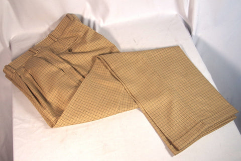 Berle Wool Checker Patterned Trousers - Sz 38W