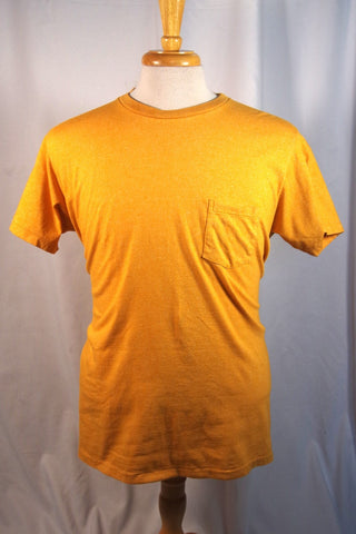 Velva Sheen Lettered Sportswear Yellow USA-Made Men's Tee Shirt - Sz XL