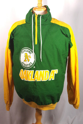 1990s Hummer Oakland A's Athletics USA-Made 1/4 Zip Pullover Jacket - Sz XL