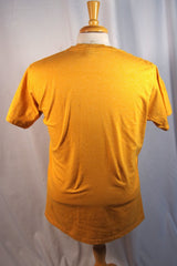 Velva Sheen Lettered Sportswear Yellow USA-Made Men's Tee Shirt - Sz XL