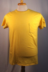 Velva Sheen Lettered Sportswear USA-Made Yellow Tee Shirt - Sz L