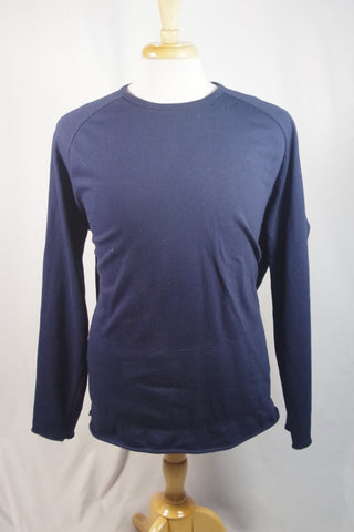 Arpenteur Lyon French Navy Blue Cotton Pocketed Long-Sleeved Men's Shirt - Sz XL