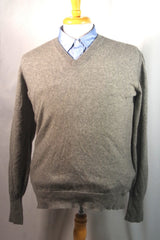 Bucks County Menswear Jacques De Loux Two-Ply Gray Cashmere Sweater - Sz L