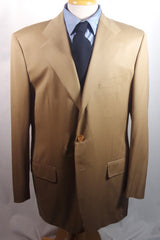 Luciano Barbera Superfine Italian Handmade Tan Suit - Sz 54 (US ~44)