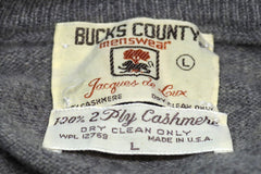 Bucks County Menswear Jacques De Loux Two-Ply Gray Cashmere Sweater - Sz L
